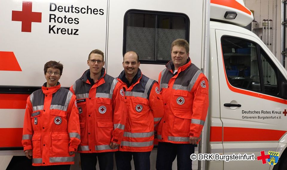 Neue Rotkreuzleitung: Simone Heinicke, Jens Gröning, Tobias Schwering, Dirk Wiening